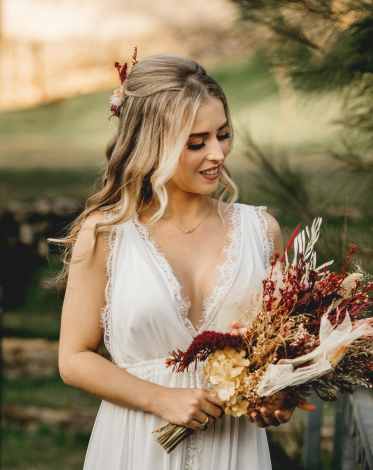 Bride with bouquet